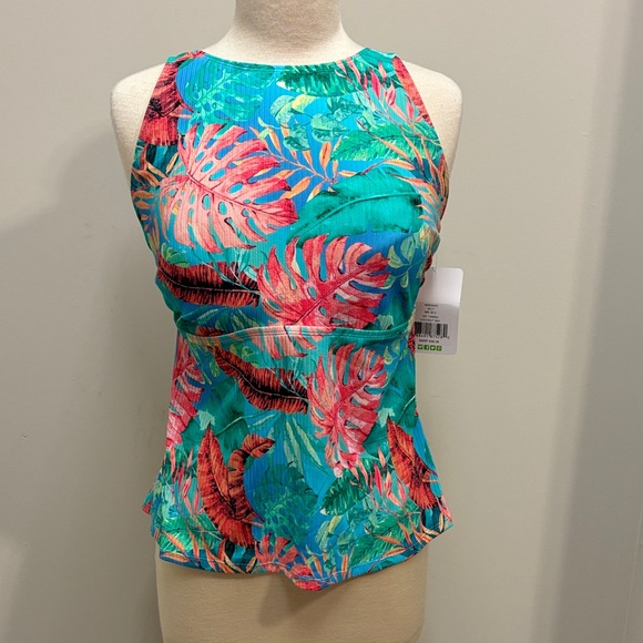 NEXT by Athena Women's Extend Coconut Bay Soft Cup Tankini Top Tropical 36D NWT - Picture 1 of 13